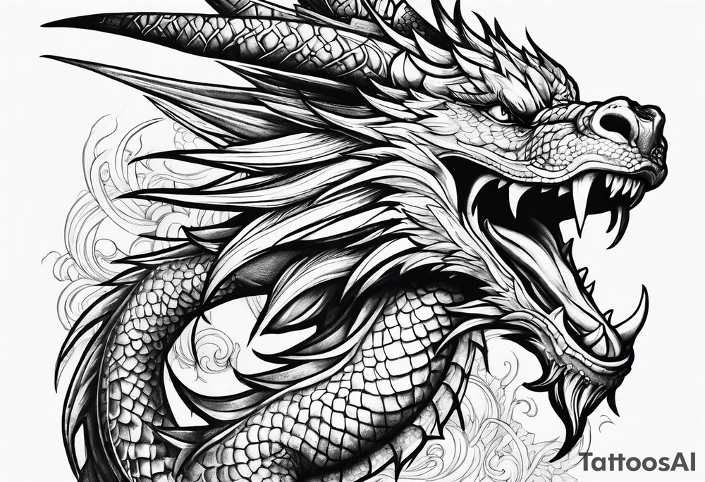 roaring dragons tattoo idea