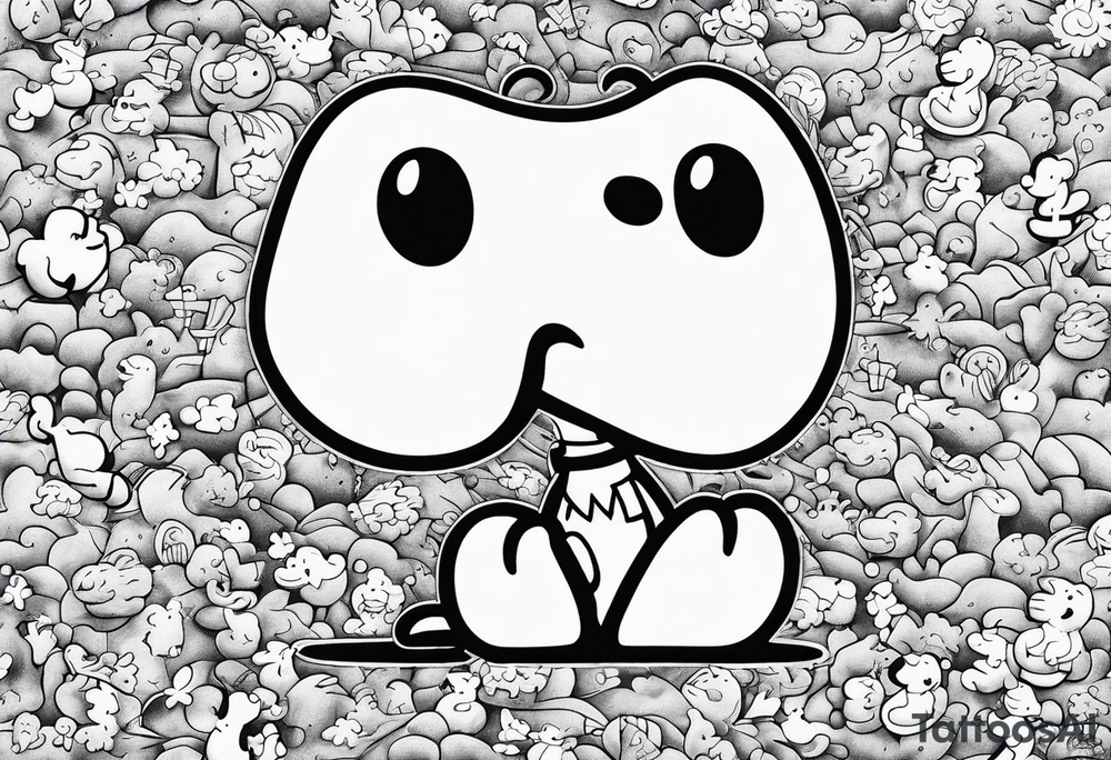Snoopy tiny tattoo tattoo idea