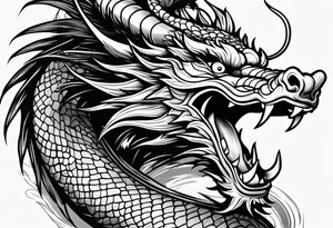 Only the head of a chinese dragon, facing right tattoo idea