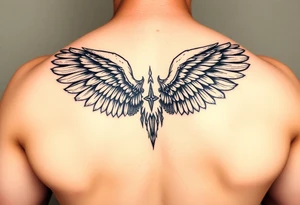 big and realistic angel wings tattoo idea