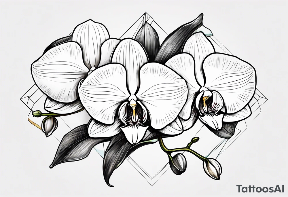 Rhaven and white orchid tattoo idea