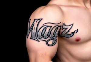 The name Magz in a very artistic style tattoo idea