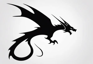 Silhouette minimal wyvern tattoo idea