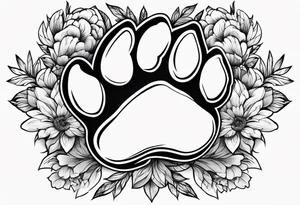 Flower paw print tattoo idea