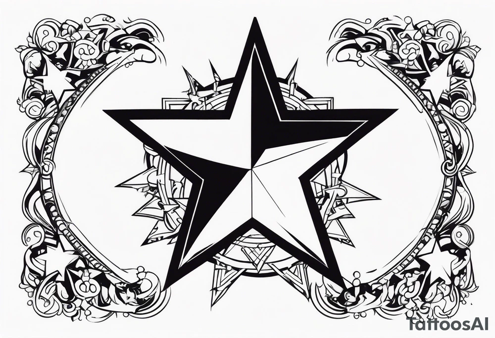 rock star star tattoo idea
