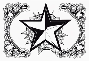 rock star star tattoo idea
