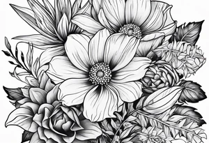 California native flowers tattoo idea