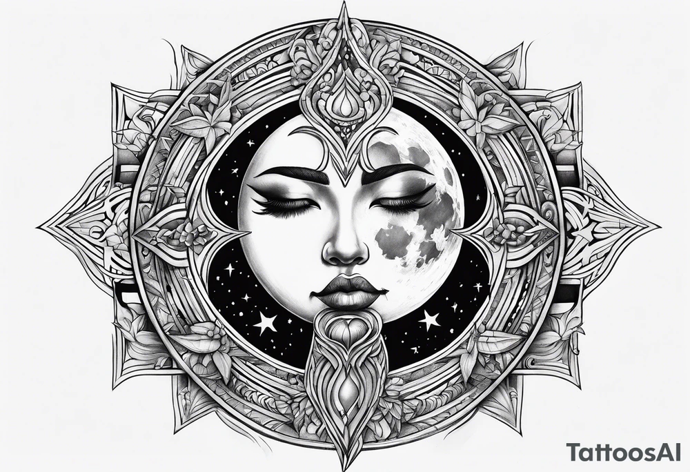 sacred moon tattoo idea