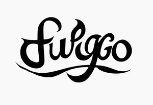 The word “fuego” in cursive with flames around it. tattoo idea