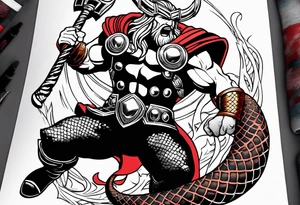 Thor getting eaten by the world serpent tattoo idea