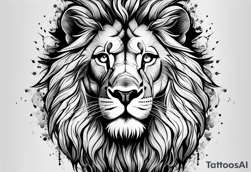 Powerful majestic lion tattoo idea
