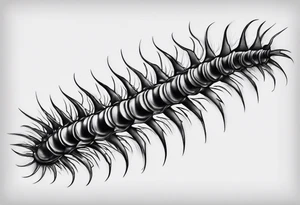 dark style centipede spine tattoo tattoo idea