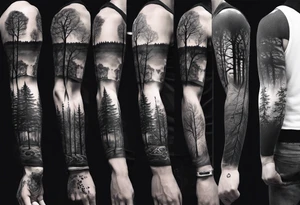 full arm sleeve tattoo... DNA, science, guitar, piano, music. tree of life, focus, masculine tattoo idea