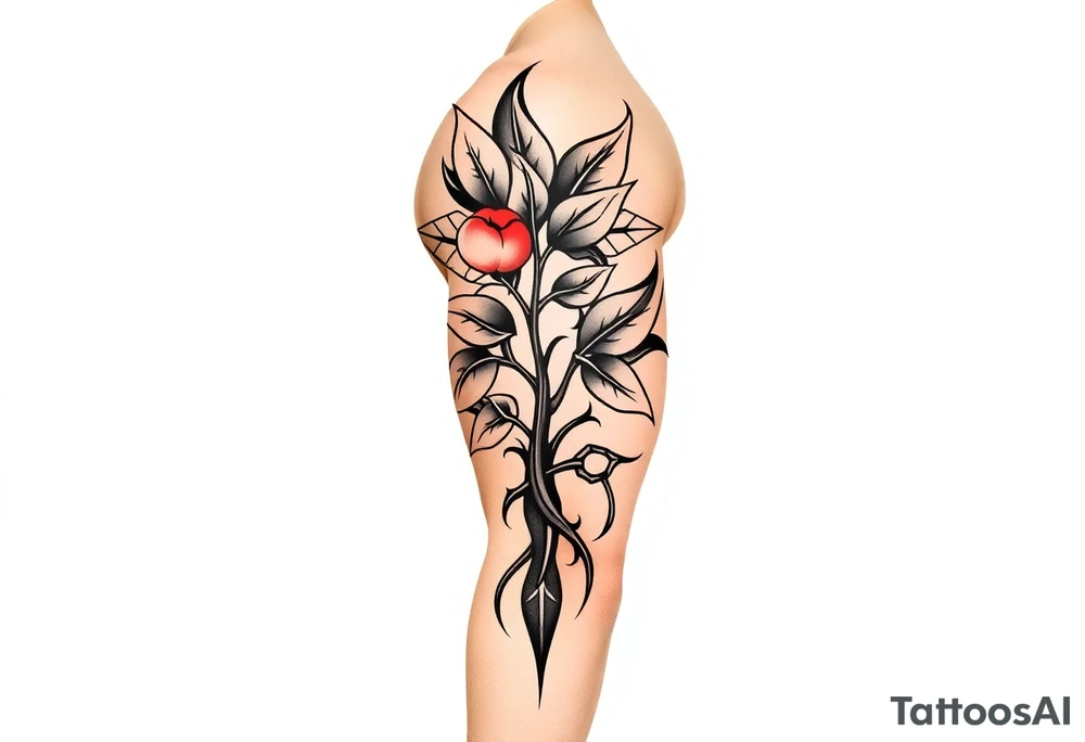 Pepper plant peach tree tattoo idea
