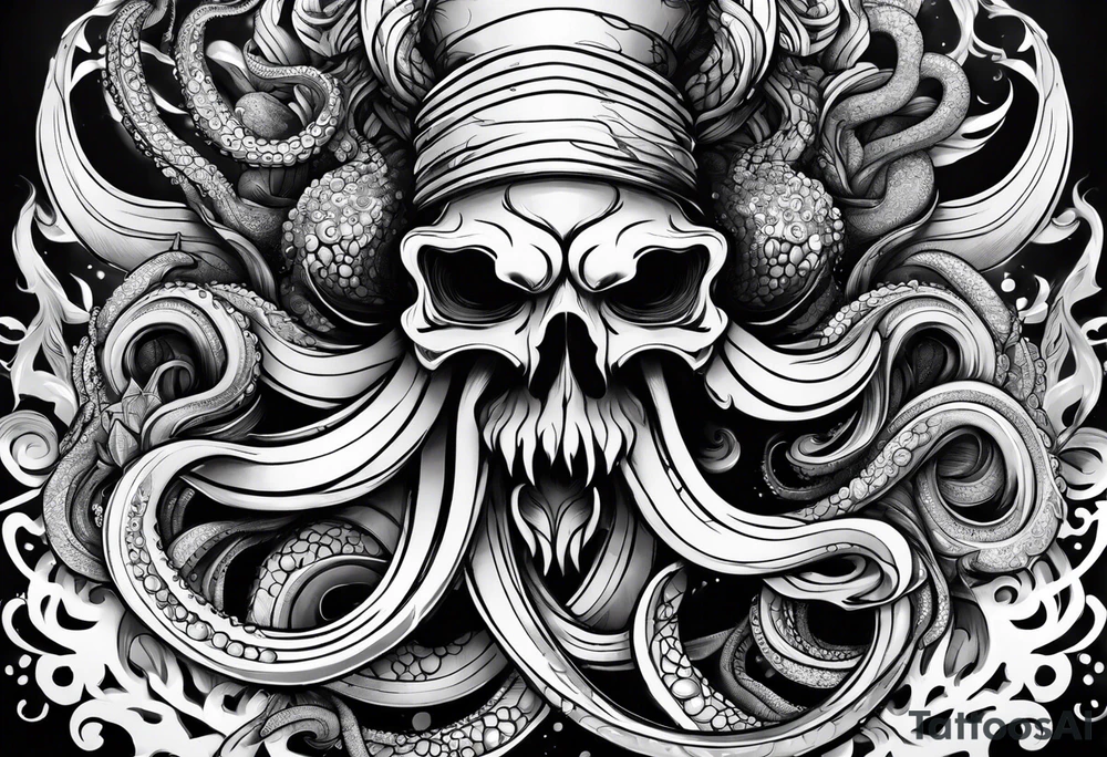 tentacles smoking a joint tattoo idea