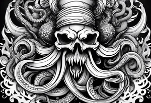 tentacles smoking a joint tattoo idea