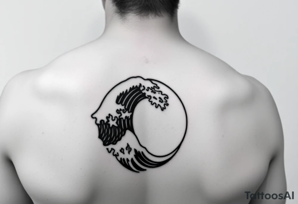 tribal round wave tattoo idea