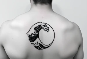 tribal round wave tattoo idea