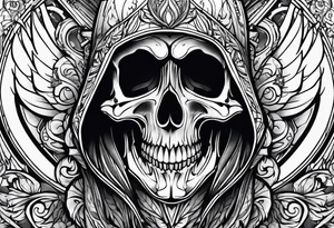 Stomach tattoo 
Reaper tattoo idea