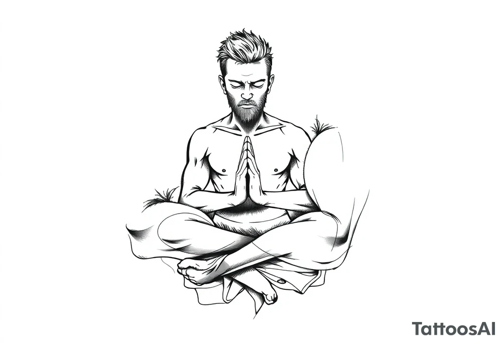 Meditating person tattoo idea