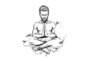 Meditating person tattoo idea