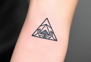 Geometric small triangle about different paths in life merge together and become stronger while being psychedelic and trippy make it fine thin lines tattoo idea