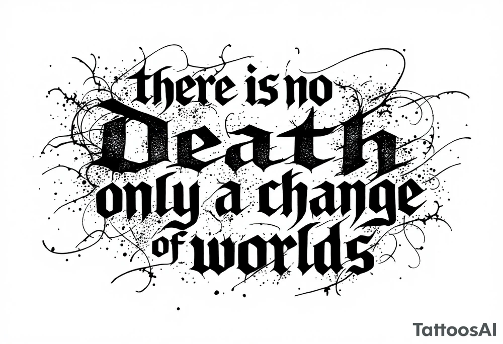 there is no death only a change of worlds tattoo idea