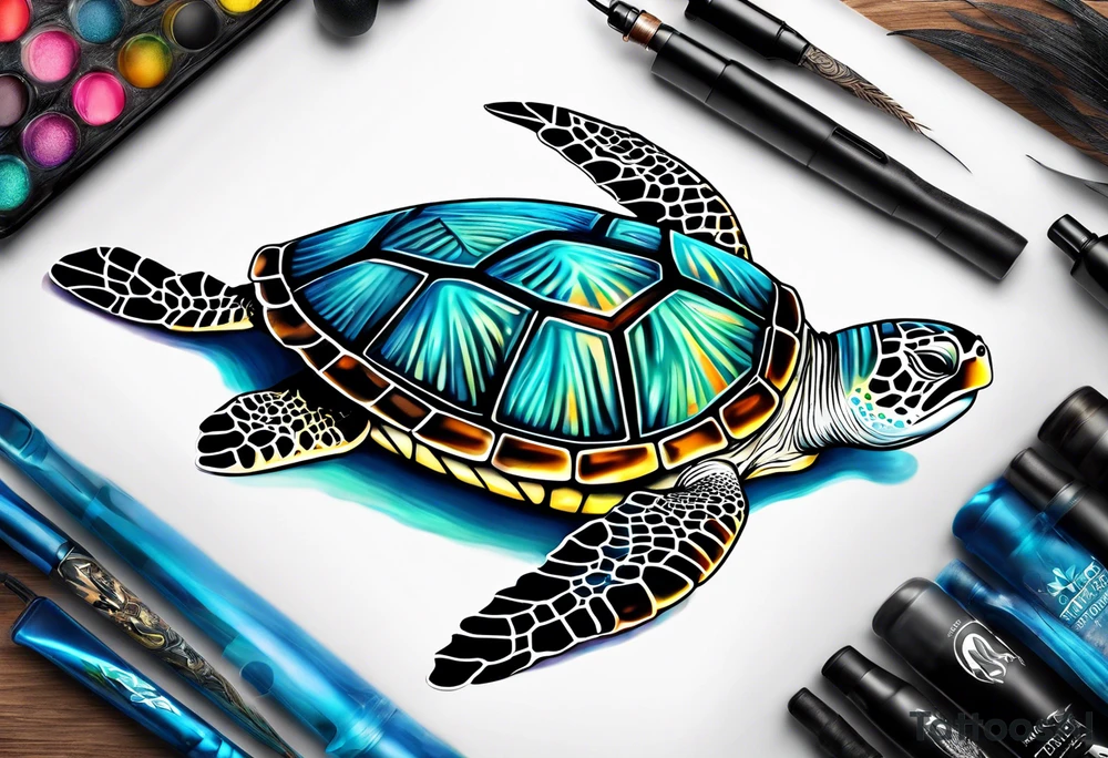 Sea turtle tattoo idea