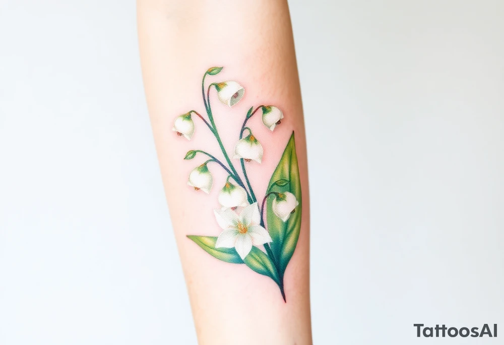 White flowering Lilly of the vally plantsl tattoo idea