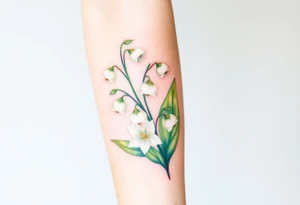 White flowering Lilly of the vally plantsl tattoo idea