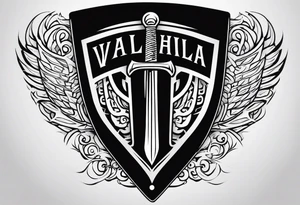 Valhalla stairs sword shield tattoo idea