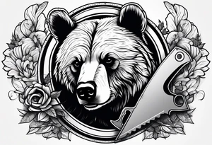 bear with saw tattoo idea