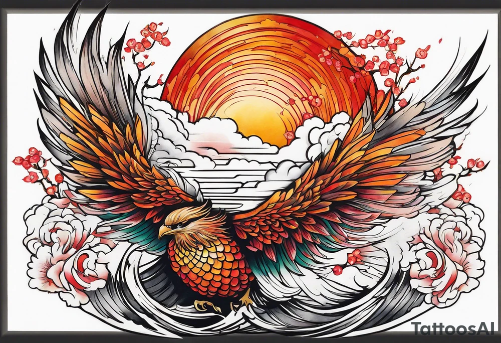 Phoenix rising tattoo idea