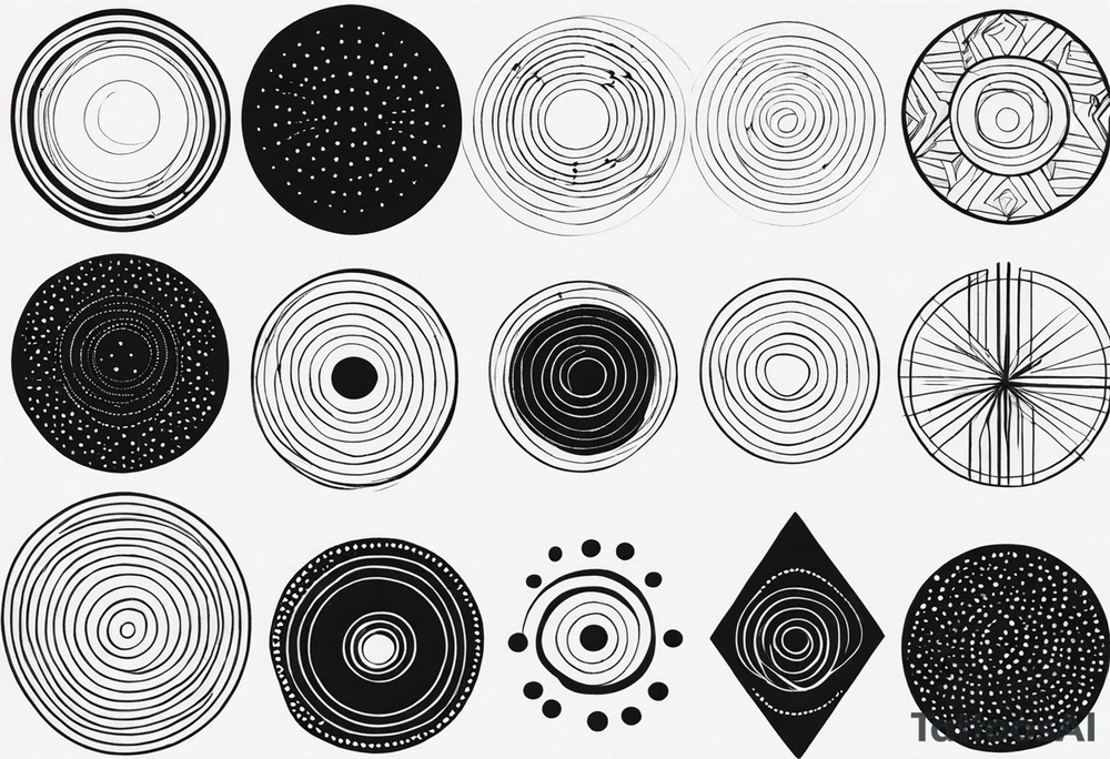 simple circle that incorporates 4 dots tattoo idea