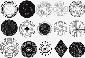 simple circle that incorporates 4 dots tattoo idea