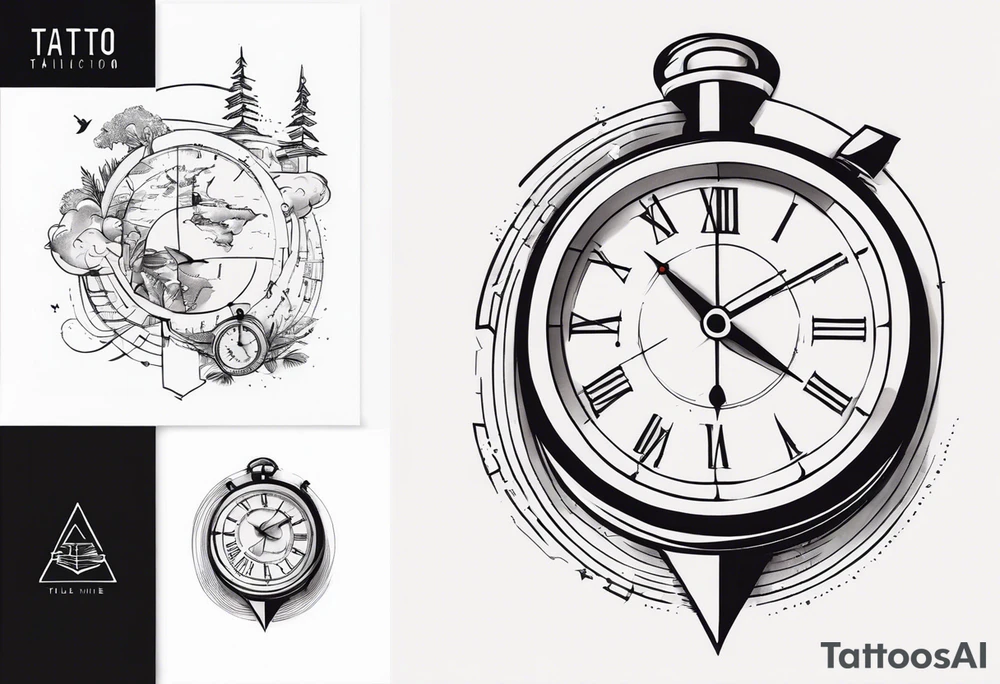 Very Simple tattoo combining elements of time, travel, and direction. It should take only an hour to finish. tattoo idea