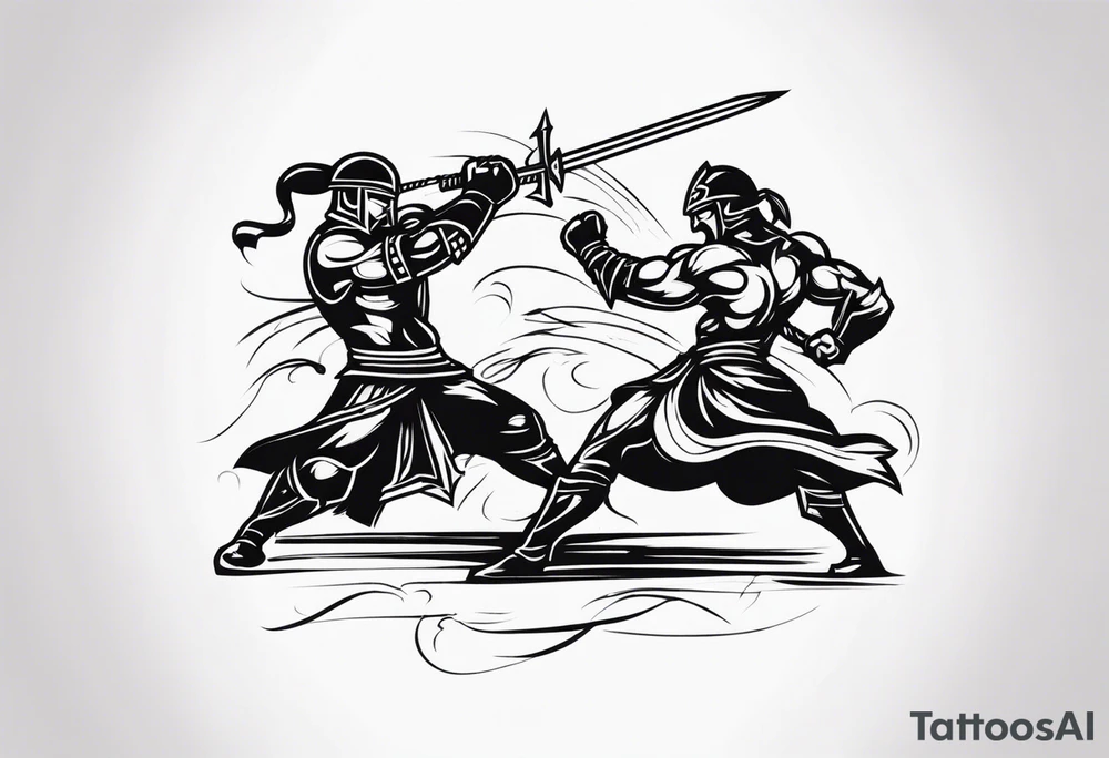 Warriors fighting tattoo idea