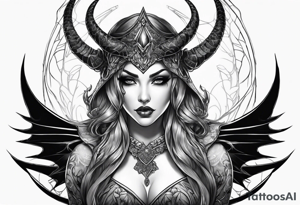 Succubus female tattoo idea