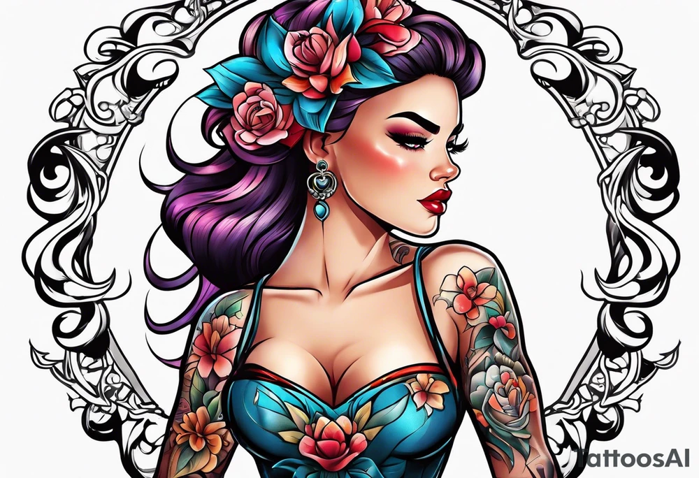 Feminine muscle and power tattoo idea
