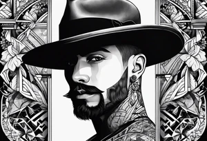 a man with a hat tattoo idea