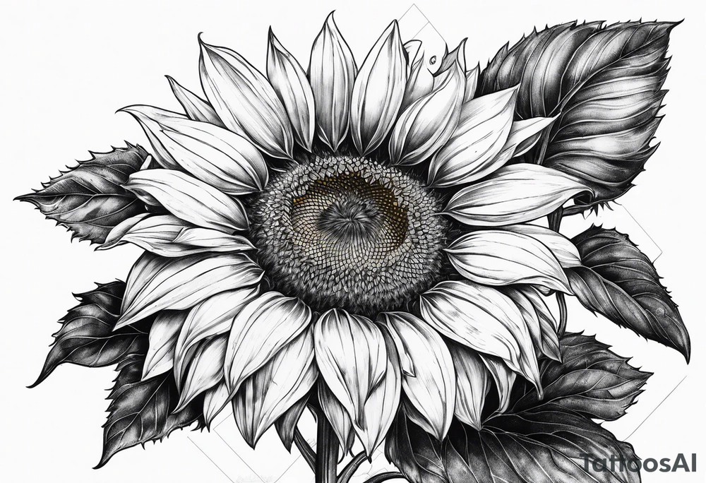 Sunflower for a male tattoo idea