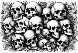 A lot of small skulls tattoo idea