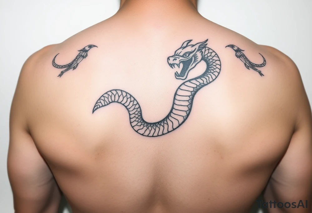 Mythical serpent tattoo idea
