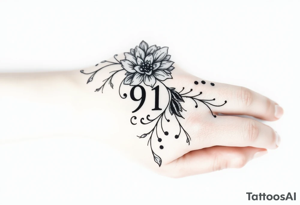 Dainty, artist way to write 911 tattoo idea