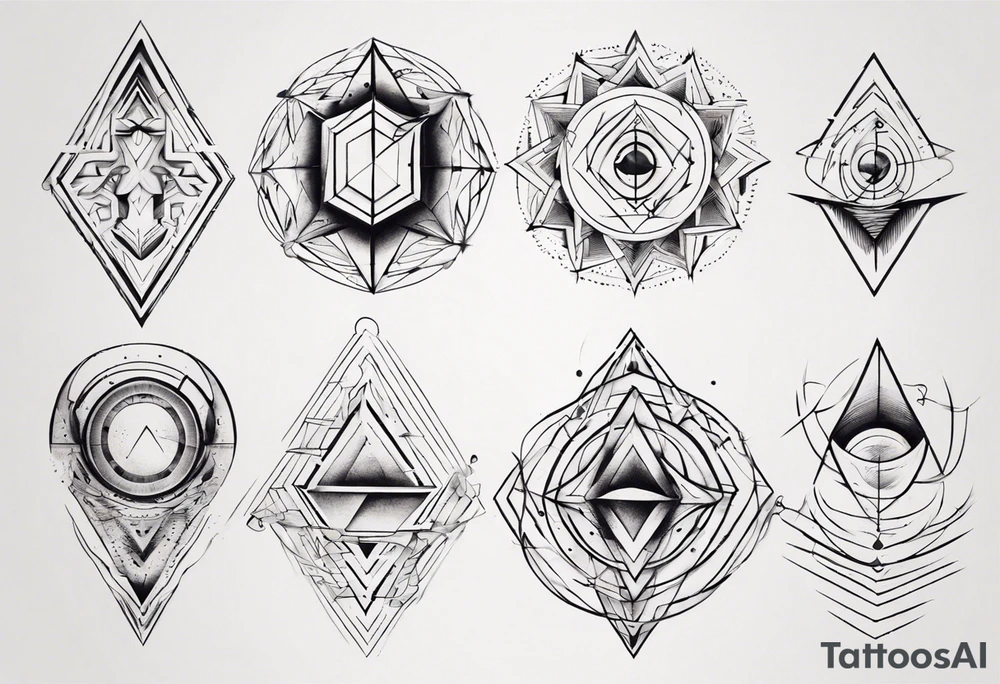 geometrical figures on a forearm tattoo idea
