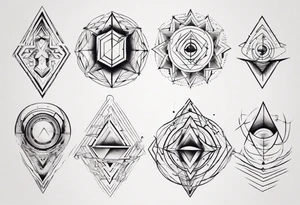 geometrical figures on a forearm tattoo idea