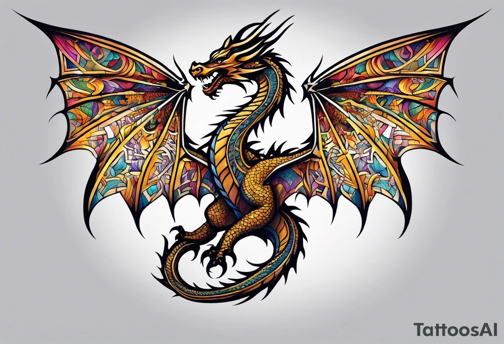 symetrical dragon tattoo idea