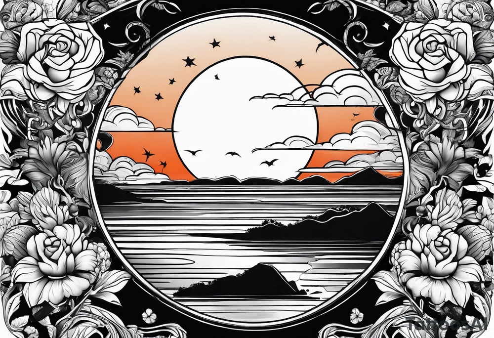 XXII VI MMXXI with a sunset tattoo idea