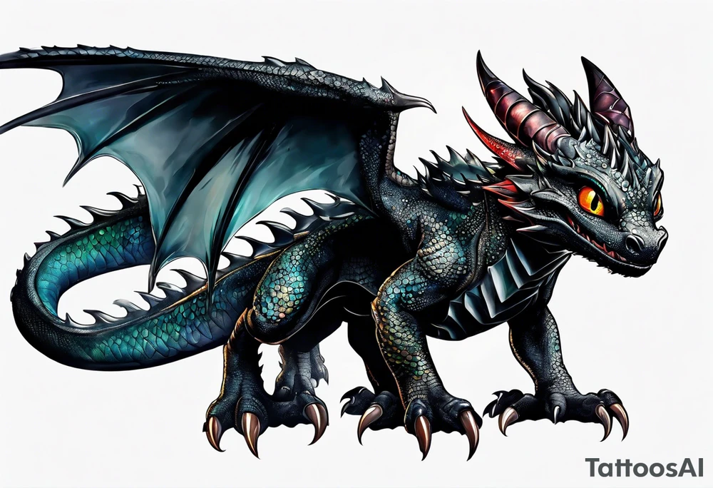 Toothless the dragon tattoo idea