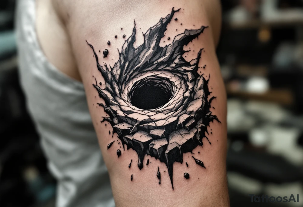 A dark hole sucking everything tattoo idea
